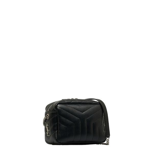 サンローラン ルル Yステッチ 斜め掛け チェーン ショルダーバッグ ブラック レザー レディース SAINT LAURENT 【中古】