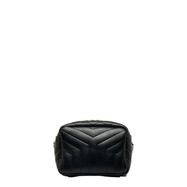 サンローラン ルル Yステッチ 斜め掛け チェーン ショルダーバッグ ブラック レザー レディース SAINT LAURENT 【中古】