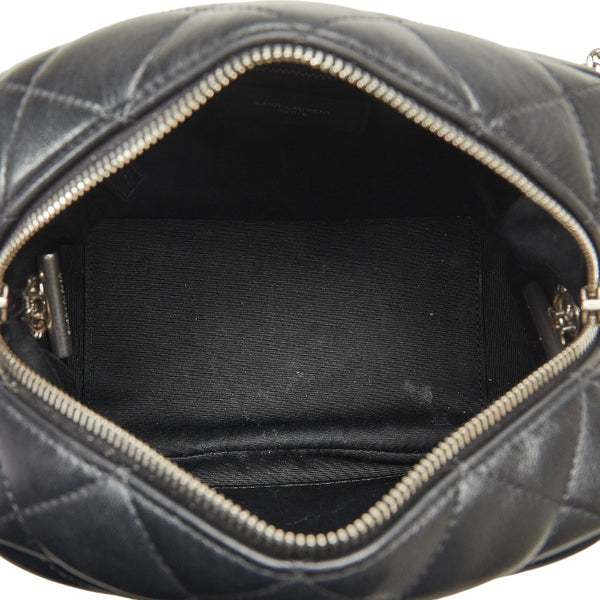 サンローラン ルル Yステッチ 斜め掛け チェーン ショルダーバッグ ブラック レザー レディース SAINT LAURENT 【中古】