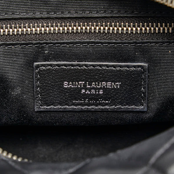 サンローラン ルル Yステッチ 斜め掛け チェーン ショルダーバッグ ブラック レザー レディース SAINT LAURENT 【中古】