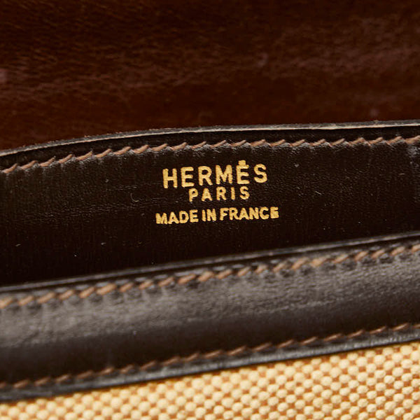 エルメス マルティーヌ ショルダーバッグ ベージュ ブラウン キャンバス レザー レディース HERMES 【中古】