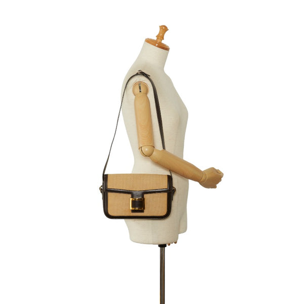 エルメス マルティーヌ ショルダーバッグ ベージュ ブラウン キャンバス レザー レディース HERMES 【中古】