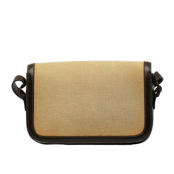 エルメス マルティーヌ ショルダーバッグ ベージュ ブラウン キャンバス レザー レディース HERMES 【中古】