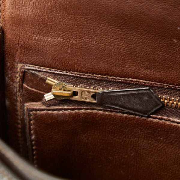 エルメス マルティーヌ ショルダーバッグ ベージュ ブラウン キャンバス レザー レディース HERMES 【中古】