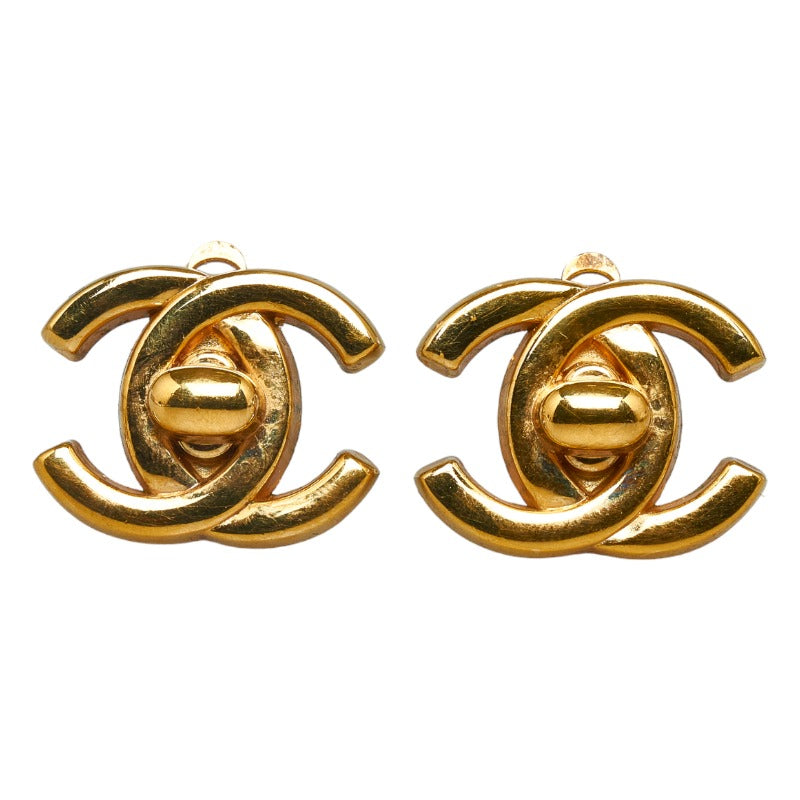 シャネル ココマーク ターンロック イヤリング ゴールド メッキ レディース CHANEL 【中古】