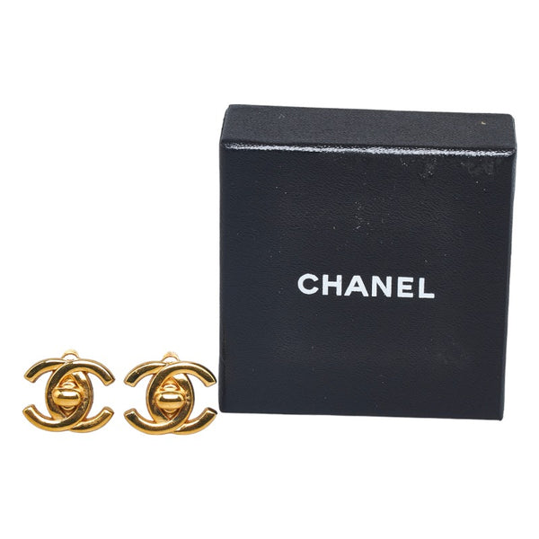 シャネル ココマーク ターンロック イヤリング ゴールド メッキ レディース CHANEL 【中古】