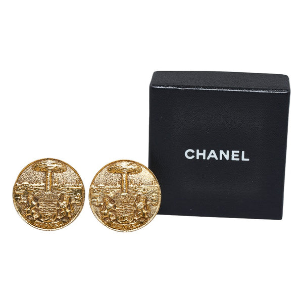 シャネル ヤシの木 パンサー ラージ イヤリング ゴールド メッキ レディース CHANEL 【中古】