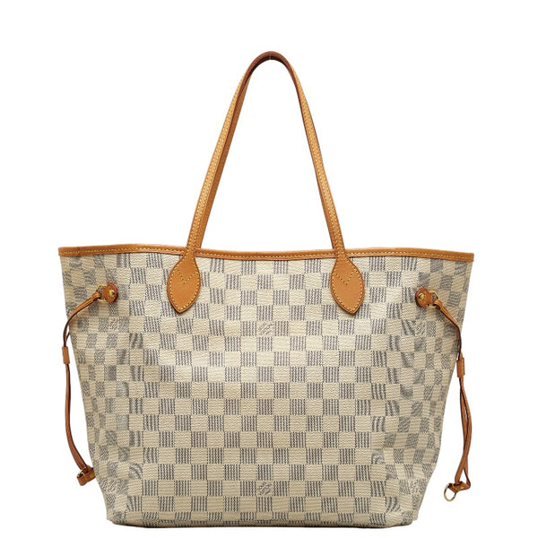 ルイ ヴィトン ダミエ アズール ネヴァーフルMM トートバッグ N41361 ホワイト PVC レザー レディース LOUIS VUITTON 【中古】