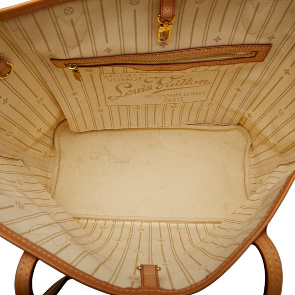 ルイ ヴィトン ダミエ アズール ネヴァーフルMM トートバッグ N41361 ホワイト PVC レザー レディース LOUIS VUITTON 【中古】