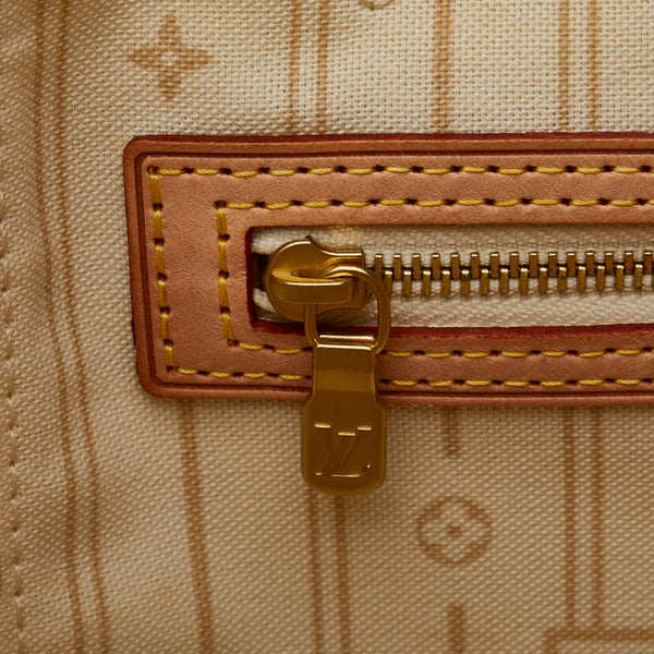 ルイ ヴィトン ダミエ アズール ネヴァーフルMM トートバッグ N41361 ホワイト PVC レザー レディース LOUIS VUITTON 【中古】