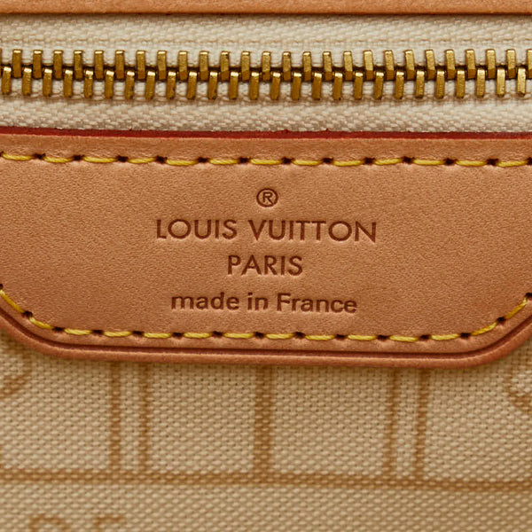 ルイ ヴィトン ダミエ アズール ネヴァーフルMM トートバッグ N41361 ホワイト PVC レザー レディース LOUIS VUITTON 【中古】