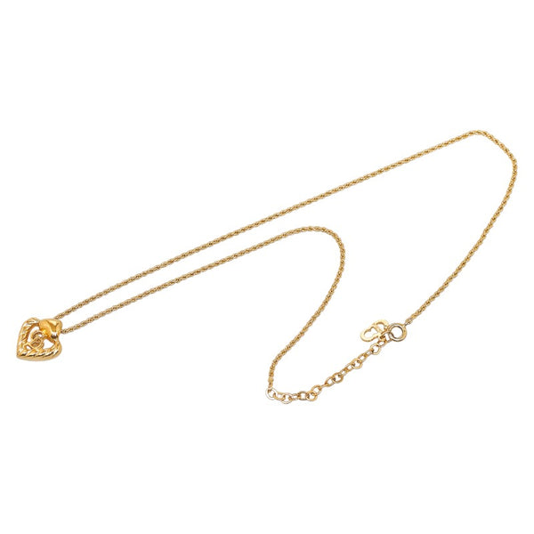 ディオール ロゴネックレス ハートモチーフ ネックレス ゴールド メッキ レディース Dior 【中古】