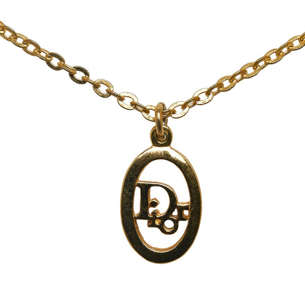 ディオール ロゴ ネックレス ゴールド メッキ レディース Dior 【中古】