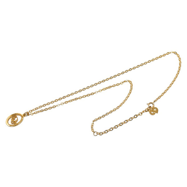 ディオール ロゴ ネックレス ゴールド メッキ レディース Dior 【中古】