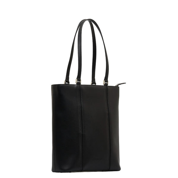 バーバリー ノバチェック ハンドバッグ トートバッグ ブラック レザー レディース BURBERRY 【中古】