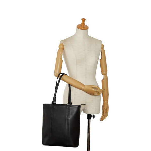 バーバリー ノバチェック ハンドバッグ トートバッグ ブラック レザー レディース BURBERRY 【中古】