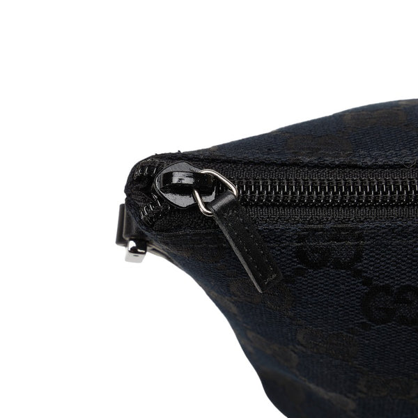 グッチ GGキャンバス ロゴプレート アクセサリーポーチ ハンドバッグ 0391103 ブラック キャンバス レザー レディース GUCCI 【中古】