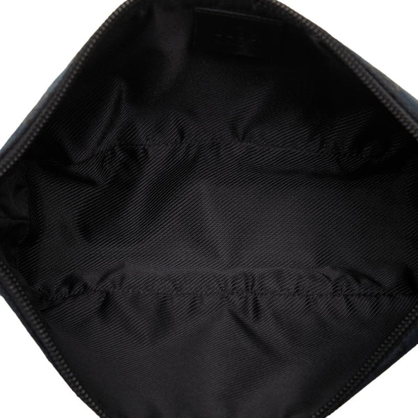 グッチ GGキャンバス ロゴプレート アクセサリーポーチ ハンドバッグ 0391103 ブラック キャンバス レザー レディース GUCCI 【中古】