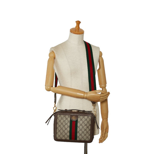 グッチ GGスプリーム オフィディア ハンドバッグ ショルダーバッグ 2WAY 550622 ベージュ ブラウン  PVC レザー レディース GUCCI 【中古】