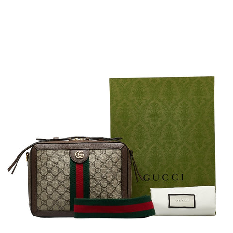 グッチ GGスプリーム オフィディア ハンドバッグ ショルダーバッグ 2WAY 550622 ベージュ ブラウン  PVC レザー レディース GUCCI 【中古】