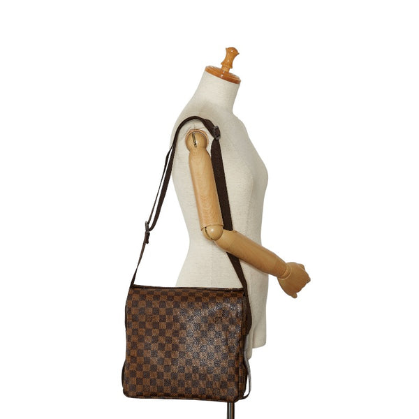 ルイ ヴィトン ダミエ ナヴィグリオ 斜め掛け ショルダーバッグ N45255 ブラウン PVC レザー レディース LOUIS VUITTON 【中古】