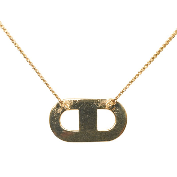 ディオール ロゴ ネックレス ゴールド メッキ レディース Dior 【中古】