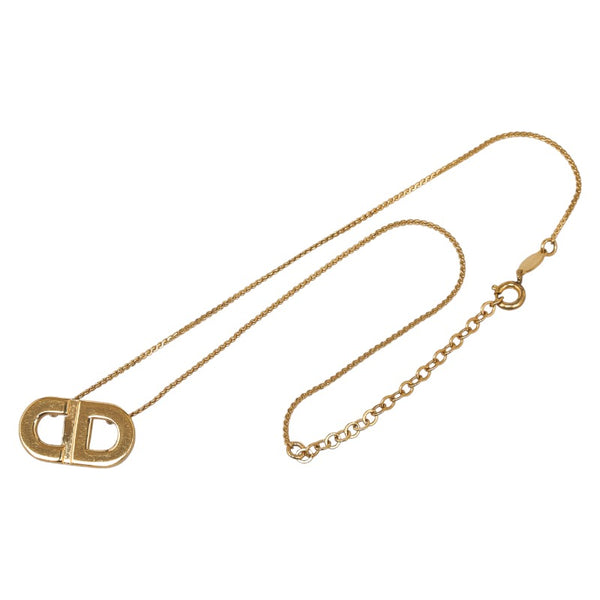 ディオール ロゴ ネックレス ゴールド メッキ レディース Dior 【中古】