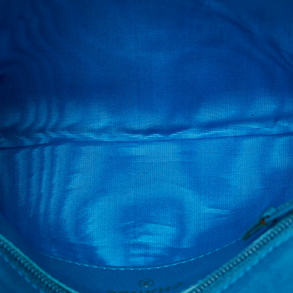 シャネル ココマーク 二つ折り財布 ブルー キャビアスキン レディース CHANEL 【中古】