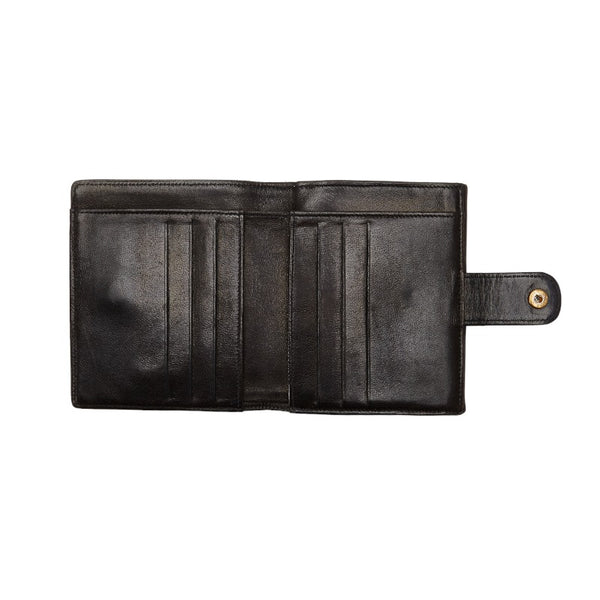 シャネル ココマーク 二つ折り財布 ブラック ラムスキン レディース CHANEL 【中古】