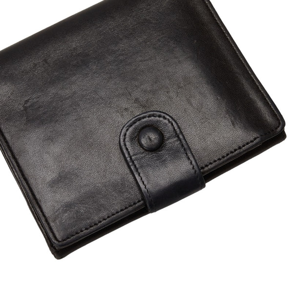 シャネル ココマーク 二つ折り財布 ブラック ラムスキン レディース CHANEL 【中古】