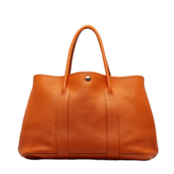 エルメス ガーデンパーティPM ハンドバッグ トートバッグ オレンジ ネゴンダ レディース HERMES 【中古】