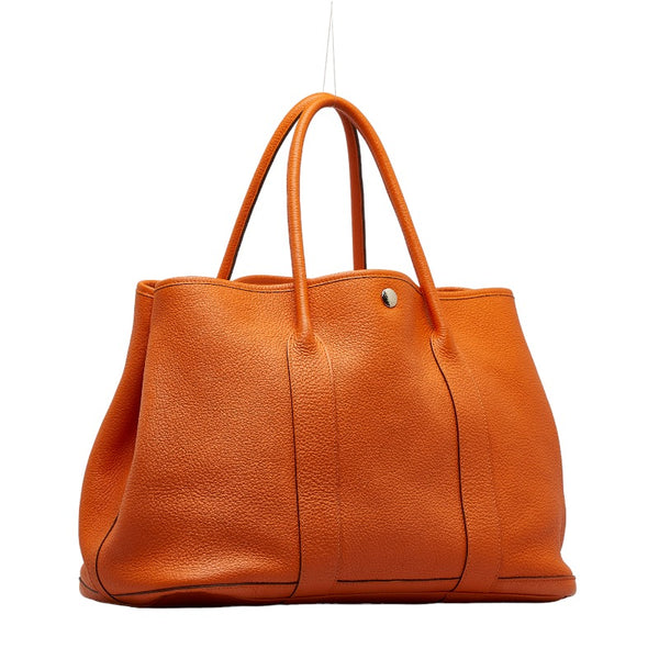エルメス ガーデンパーティPM ハンドバッグ トートバッグ オレンジ ネゴンダ レディース HERMES 【中古】