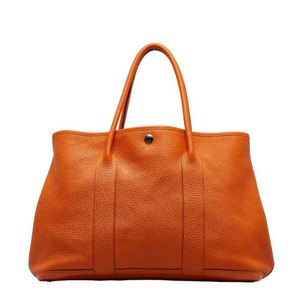 エルメス ガーデンパーティPM ハンドバッグ トートバッグ オレンジ ネゴンダ レディース HERMES 【中古】