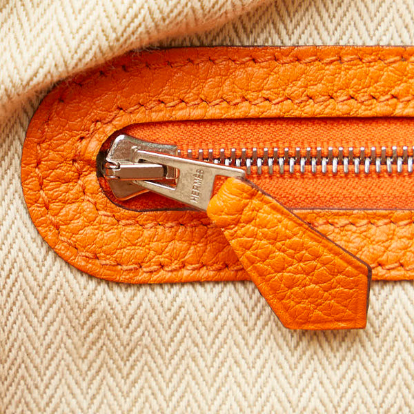 エルメス ガーデンパーティPM ハンドバッグ トートバッグ オレンジ ネゴンダ レディース HERMES 【中古】