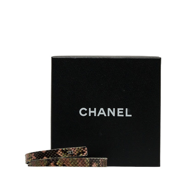 シャネル ココマーク ベルト ピンク マルチカラー パイソン レザー レディース CHANEL 【中古】