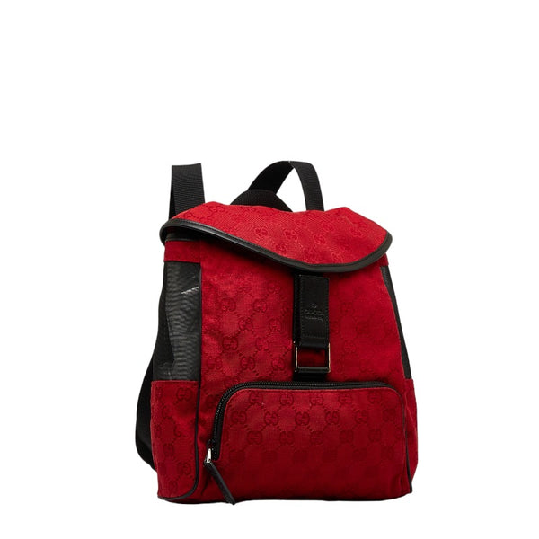 グッチ GGキャンバス リュックサック バックパック 019・0352 レッド キャンバス ナイロン レディース GUCCI 【中古】