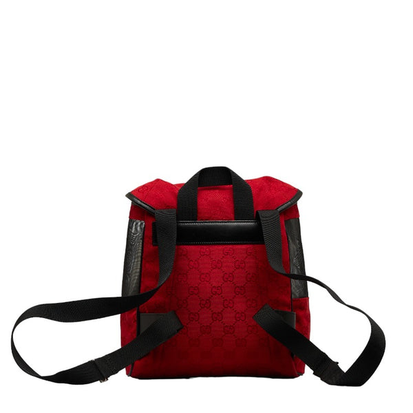 グッチ GGキャンバス リュックサック バックパック 019・0352 レッド キャンバス ナイロン レディース GUCCI 【中古】
