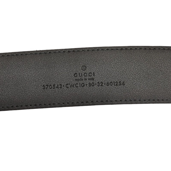 グッチ グッチシマ インターロッキングG ベルト 370543 ブラック レザー メンズ GUCCI 【中古】