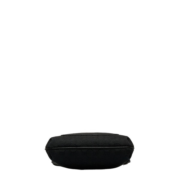 グッチ GGキャンバス 斜め掛け ショルダーバッグ 122793 ブラック キャンバス レザー レディース GUCCI 【中古】