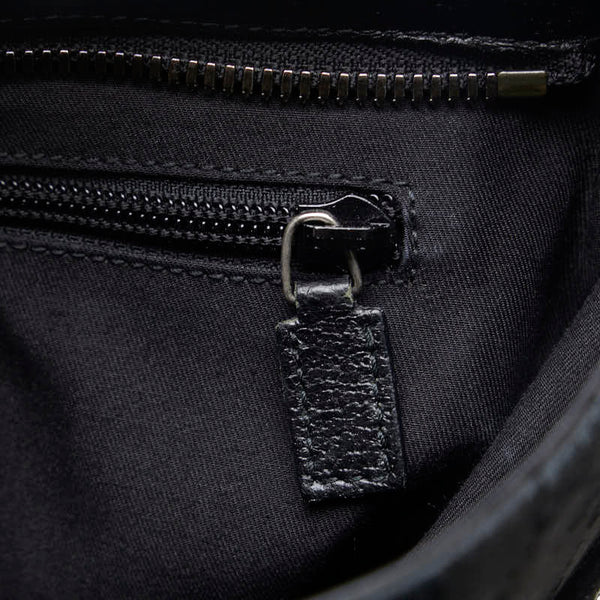 グッチ GGキャンバス 斜め掛け ショルダーバッグ 122793 ブラック キャンバス レザー レディース GUCCI 【中古】