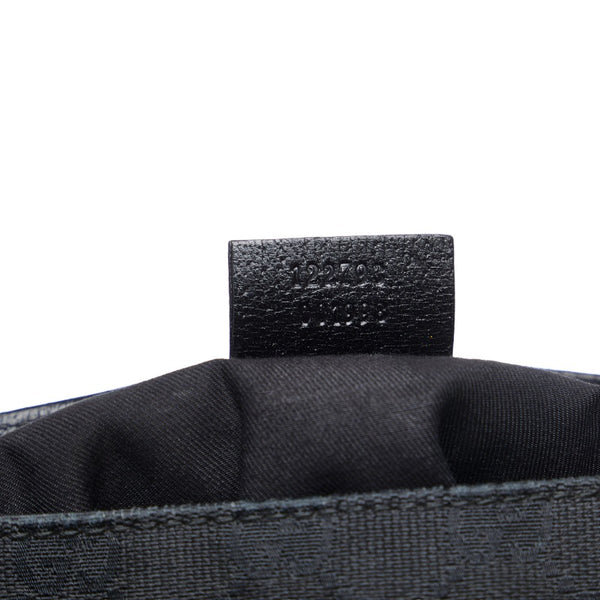 グッチ GGキャンバス 斜め掛け ショルダーバッグ 122793 ブラック キャンバス レザー レディース GUCCI 【中古】