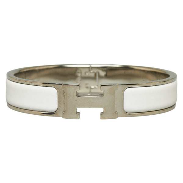 エルメス クリッククラックH PM バングル ブレスレット  シルバー ホワイト シルバー レディース HERMES 【中古】