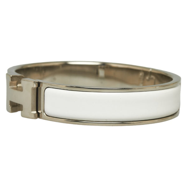 エルメス クリッククラックH PM バングル ブレスレット  シルバー ホワイト シルバー レディース HERMES 【中古】