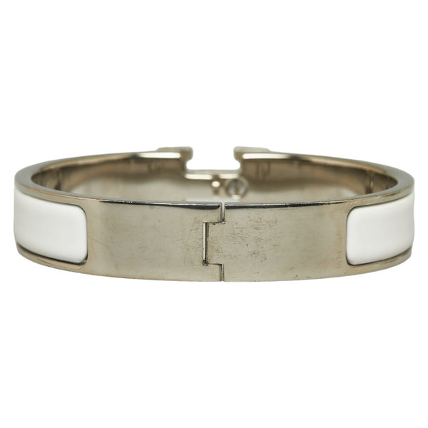 エルメス クリッククラックH PM バングル ブレスレット  シルバー ホワイト シルバー レディース HERMES 【中古】