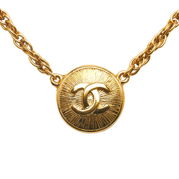シャネル ヴィンテージ ココマーク ラウンド ネックレス ゴールド メッキ レディース CHANEL 【中古】