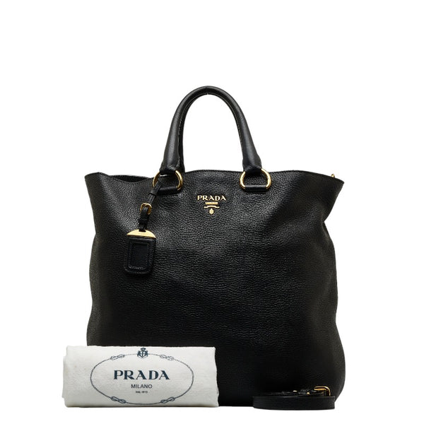 プラダ ハンドバッグ ショルダーバッグ 2WAY ブラック レザー レディース PRADA 【中古】