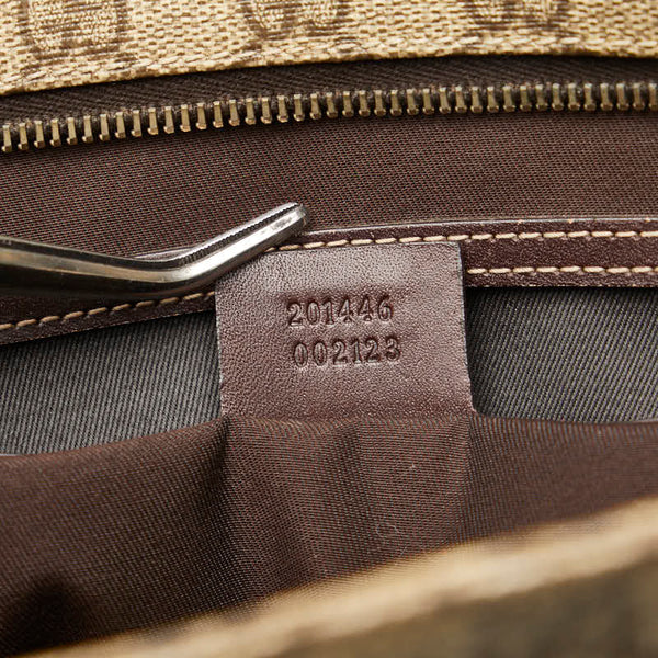 グッチ GGスプリーム 斜め掛け ショルダーバッグ 201446 ベージュ ブラウン PVC レザー レディース GUCCI 【中古】