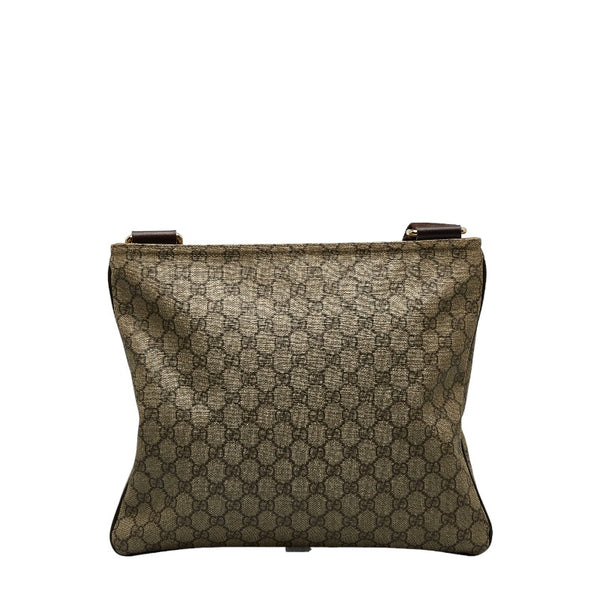 グッチ GGスプリーム 斜め掛け ショルダーバッグ 201446 ベージュ ブラウン PVC レザー レディース GUCCI 【中古】