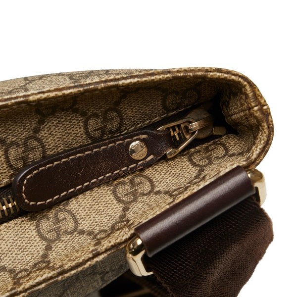 グッチ GGスプリーム 斜め掛け ショルダーバッグ 201446 ベージュ ブラウン PVC レザー レディース GUCCI 【中古】