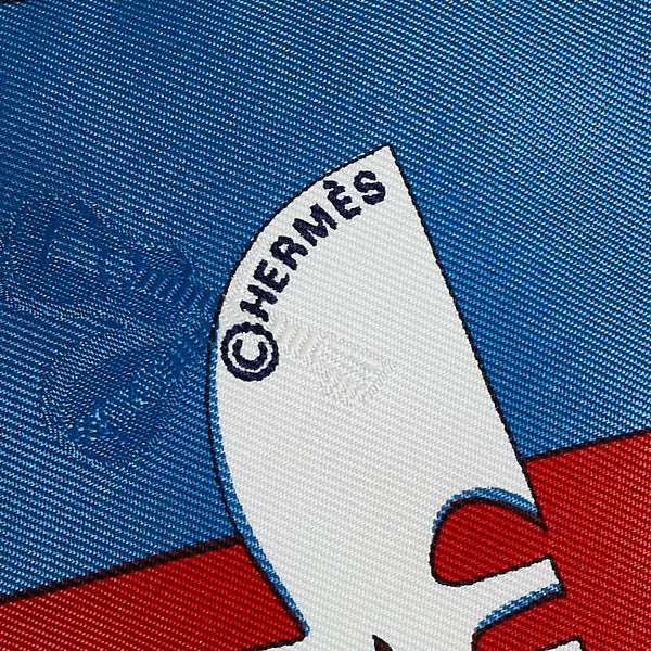 エルメス カレ90 LE CARNAVAL DE VENISE ベニスのカーニバル スカーフ ブルー レッド マルチカラー シルク レディース HERMES 【中古】